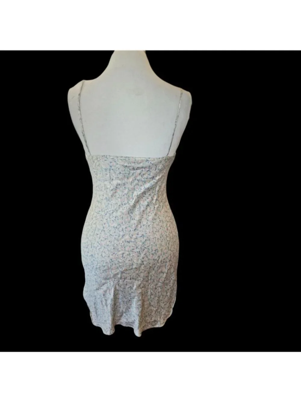 VTG Silk Slip‎ Mini Dress Soft Pastel Negligee Sz S Floral Short